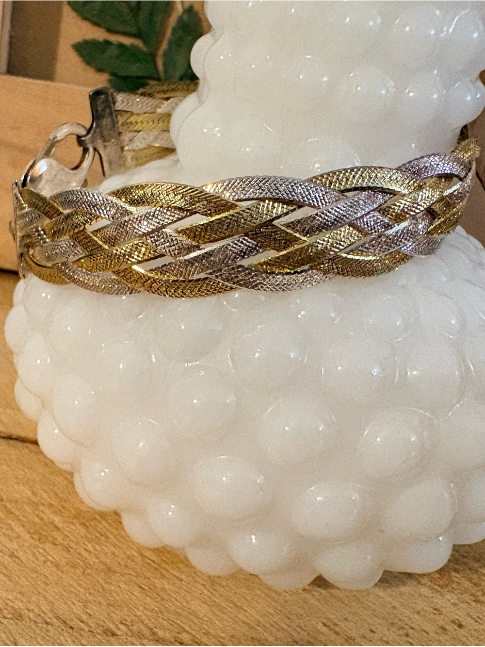 Braided Two-Tone Metallic Bracelet - Gold and Silver